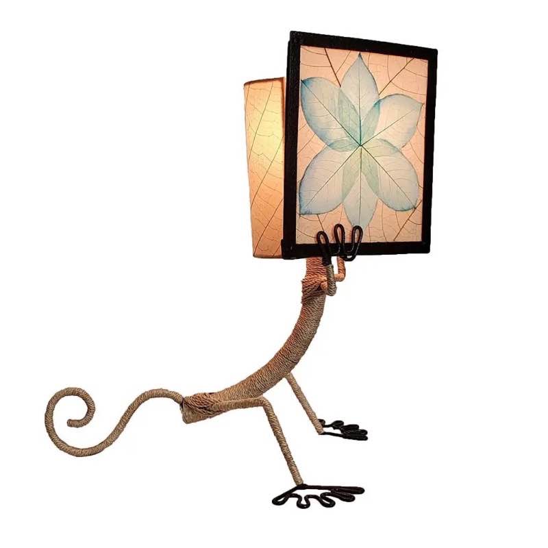 Handcrafted Reading Gecko Table Lamp - Sea Blue