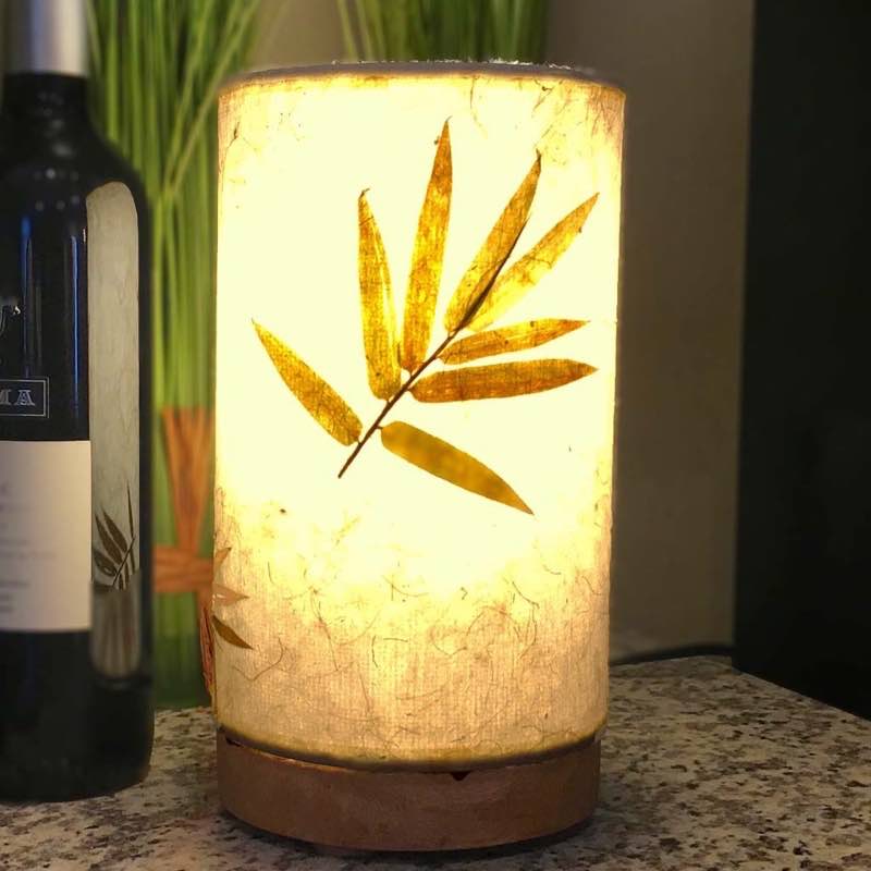 Handcrafted Short Paper Cylinder Table Lamp