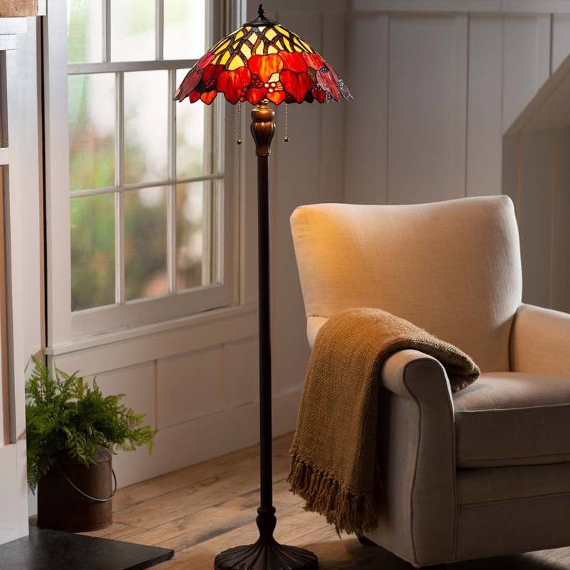 Tiffany-Style Fall Leaves Floor Lamp