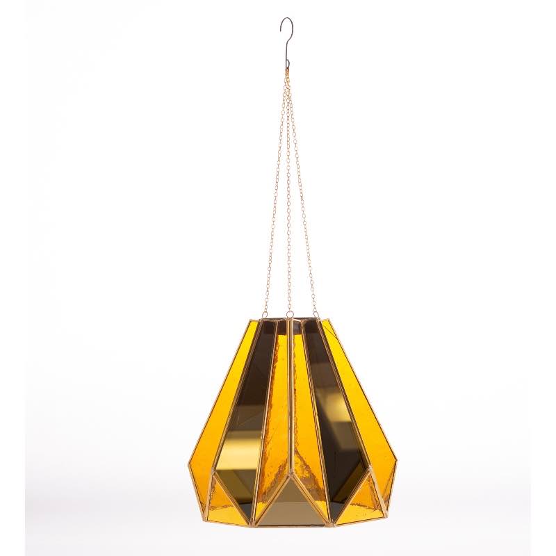 Golden Glass Hanging Solar Light