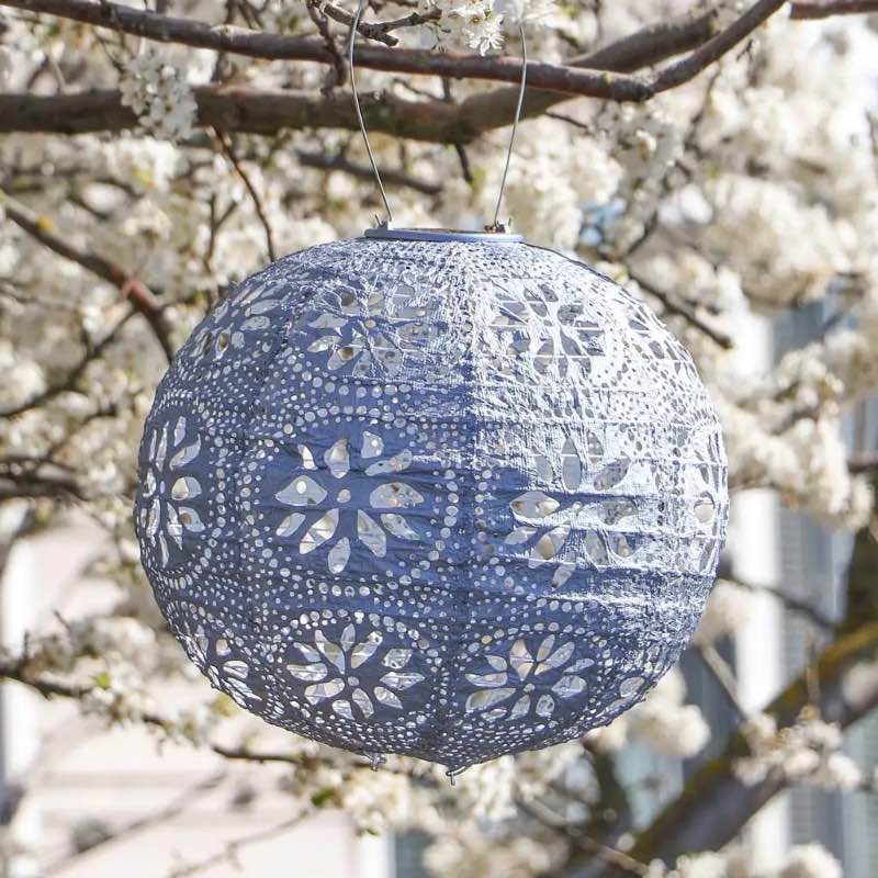 Soji Stella Boho Globe Solar Lantern - Blue