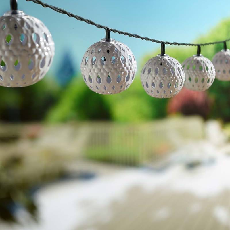 Carnivale White Lantern Solar String Lights