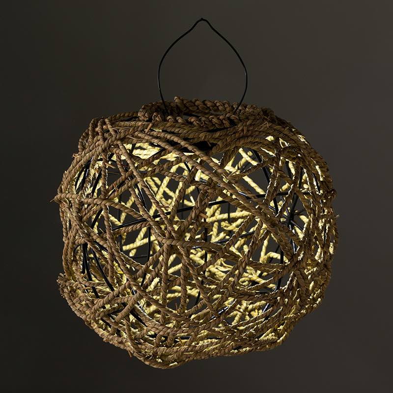 Woven Sea Grass Solar Lantern