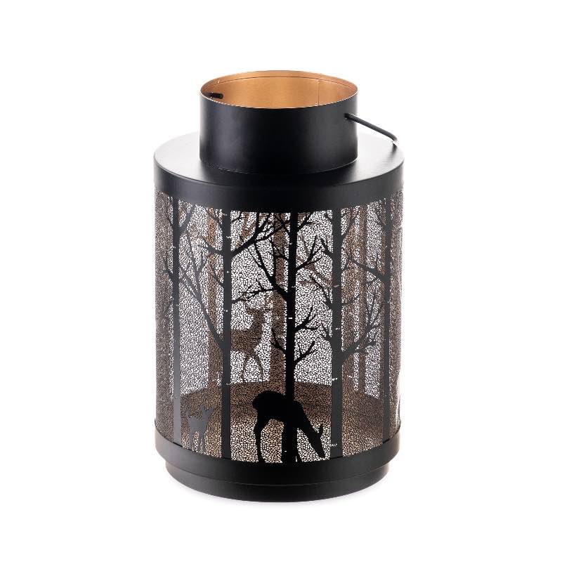 Laser-Cut Metal Winter Woodland Lantern, Small