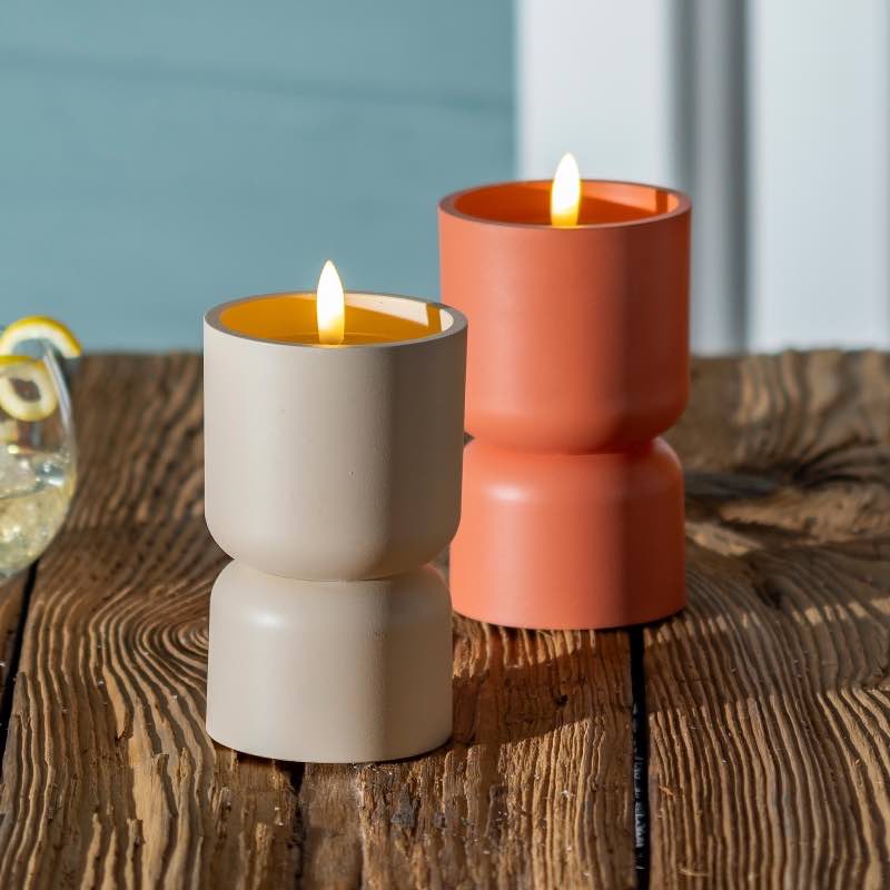 LED Outdoor Candle, Short - Cream