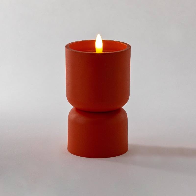 LED Outdoor Candle, Short - Terra Cotta