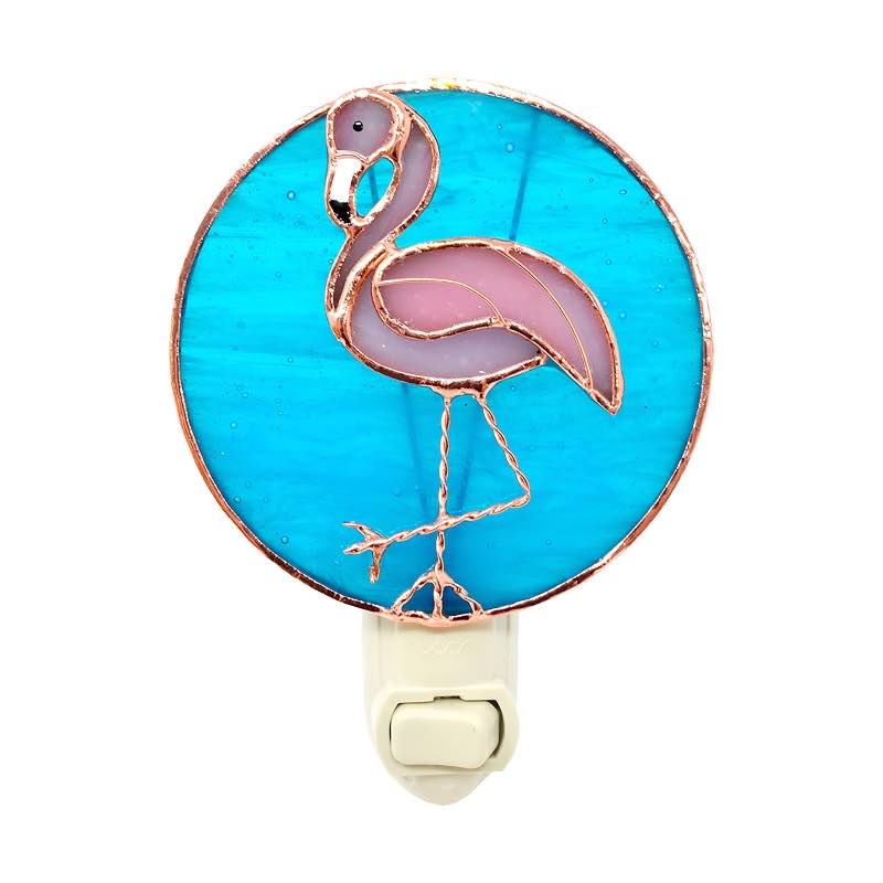 Stained Glass Flamingo Night Light