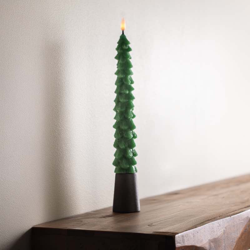 LED Wax Tree Taper Candle with Realistic Wick