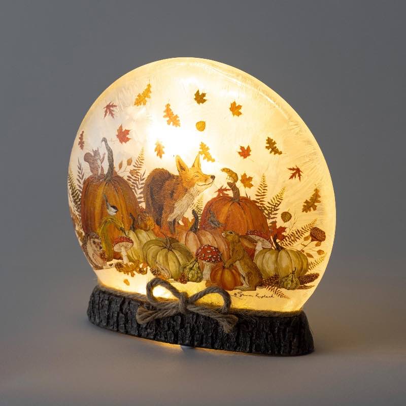 Fox Frosted Glass Tabletop Lighted Accent