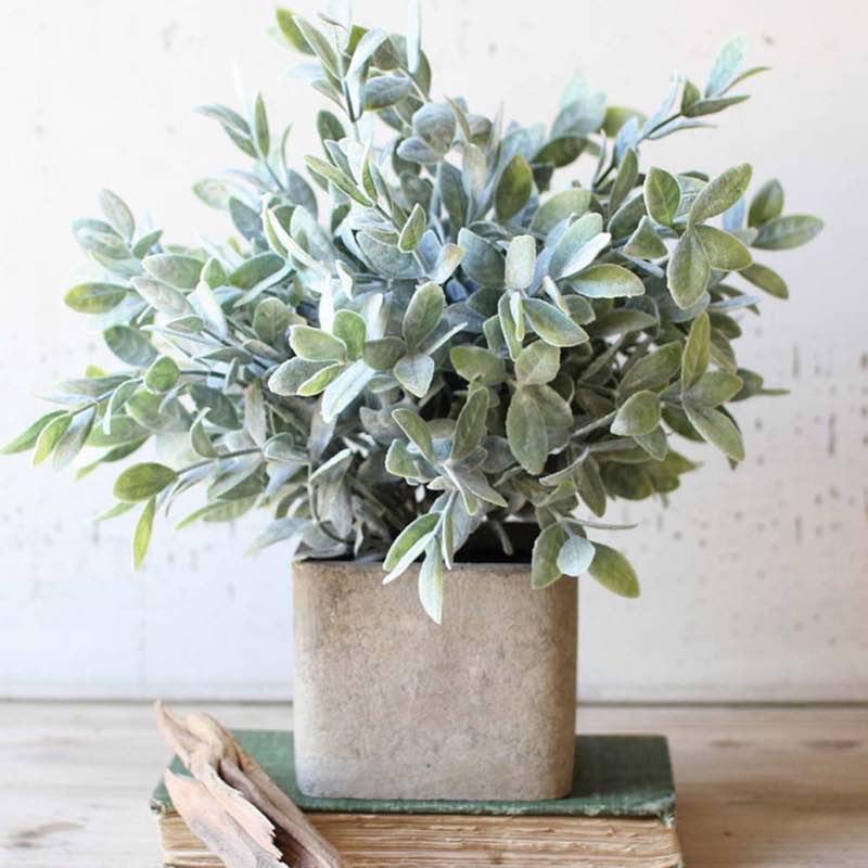 Faux Sage Bush in Square Pot