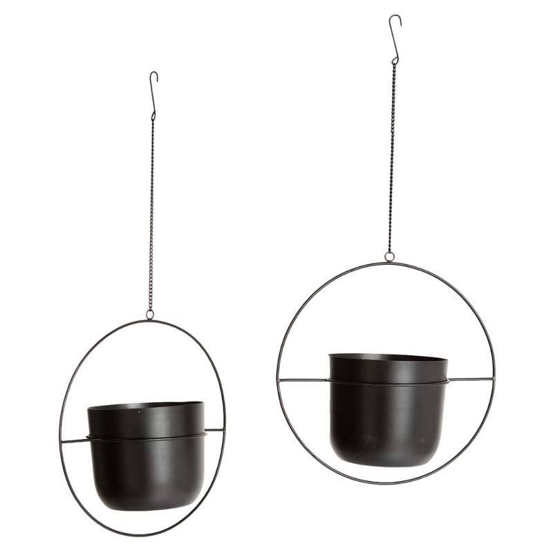 Hanging Iron Planters, Set of 2