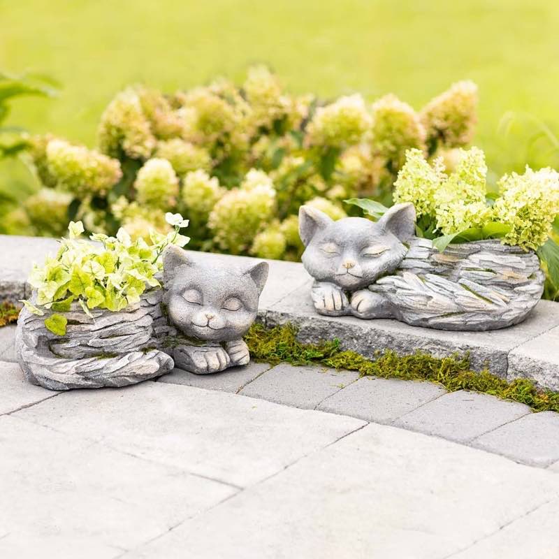 Curled Cat Planter, Left