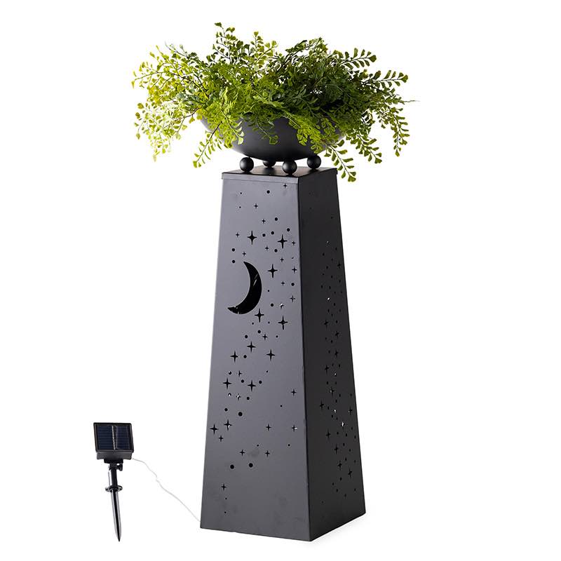 Solar LED Celestial Column Garden Planter