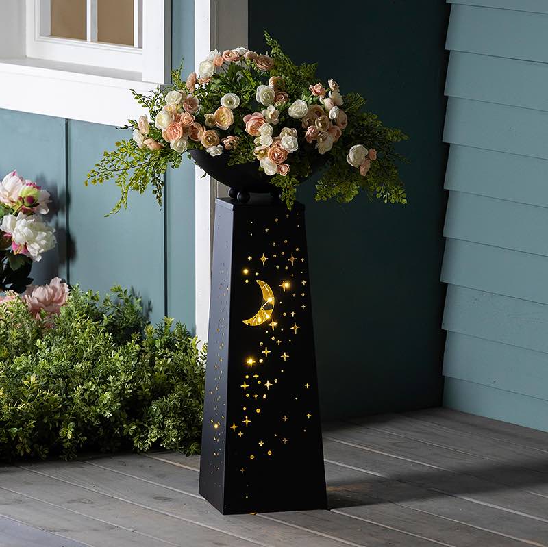 Solar LED Celestial Column Garden Planter