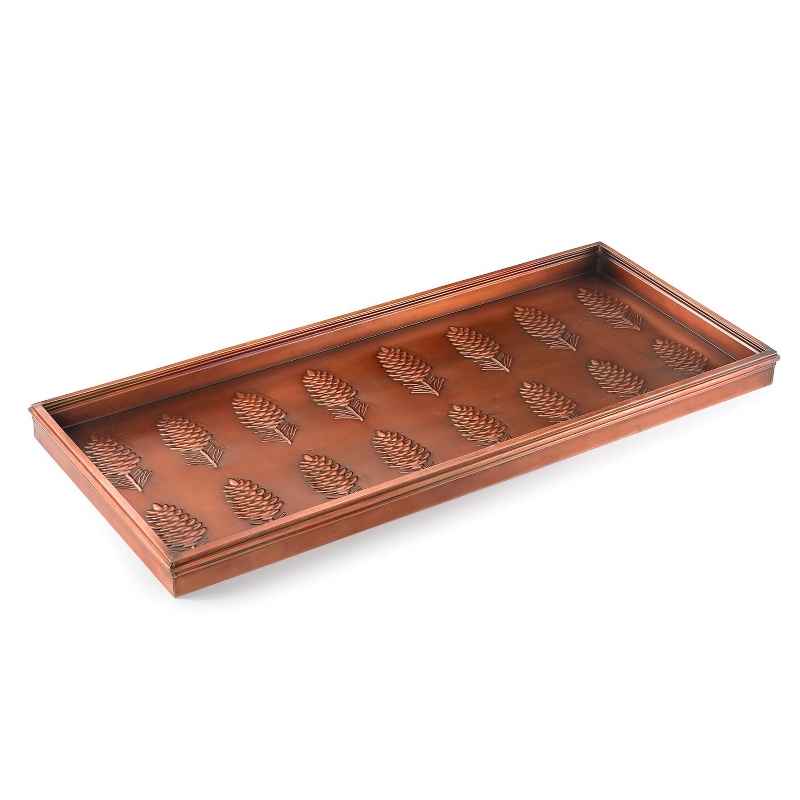 Copper-Colored Pine Cone Multi-Purpose Boot Tray