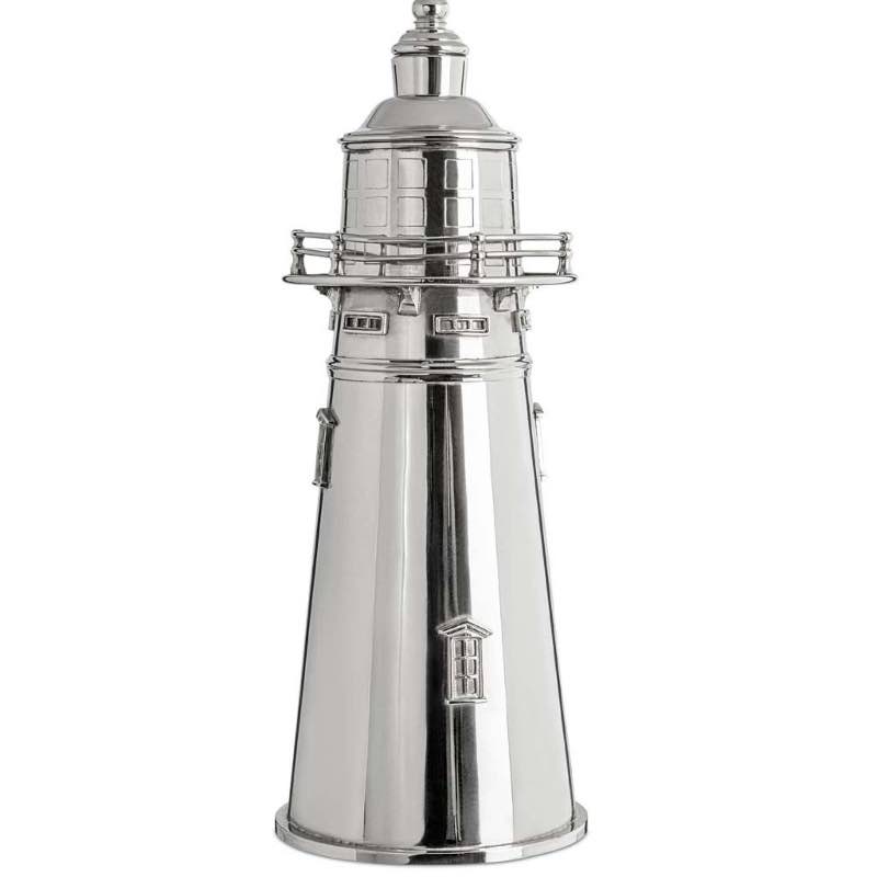 Silver-Plated Brass Lighthouse Cocktail Shaker