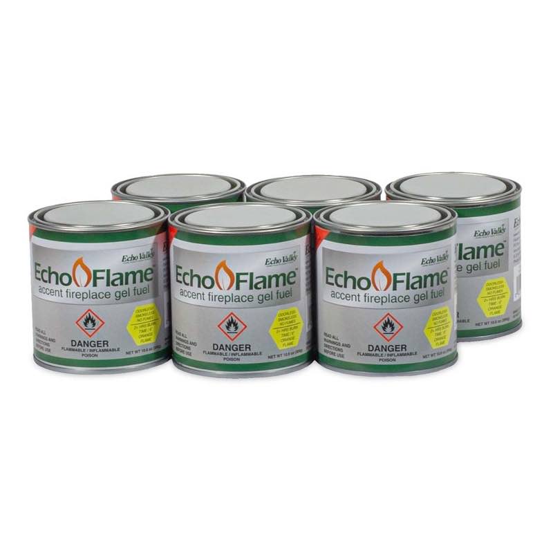 Echo Flame Gel Fuel Cans, Set of Six