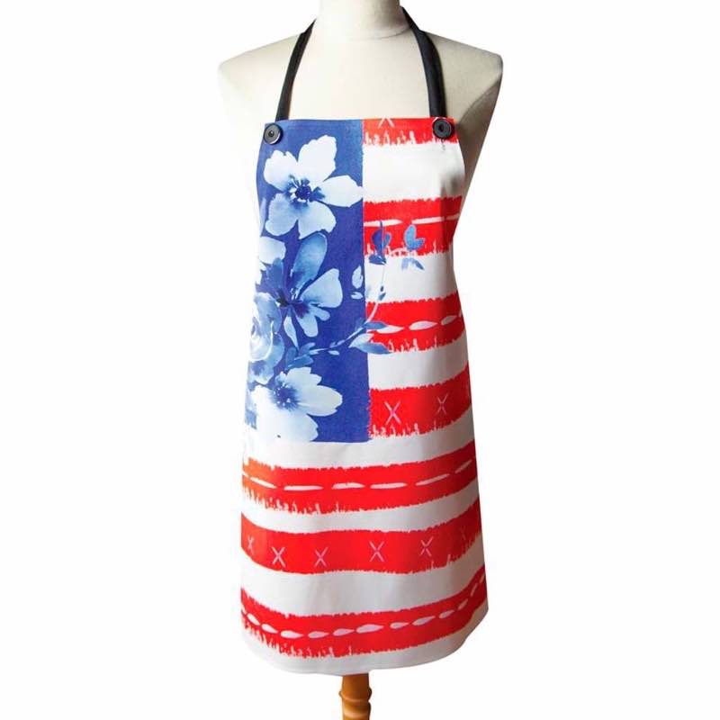 Flowers & Flag Patriotic Apron