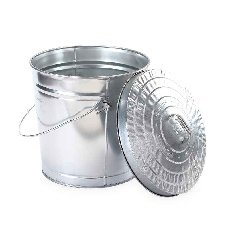 Galvanized Steel Birdseed Bucket with Locking Lid