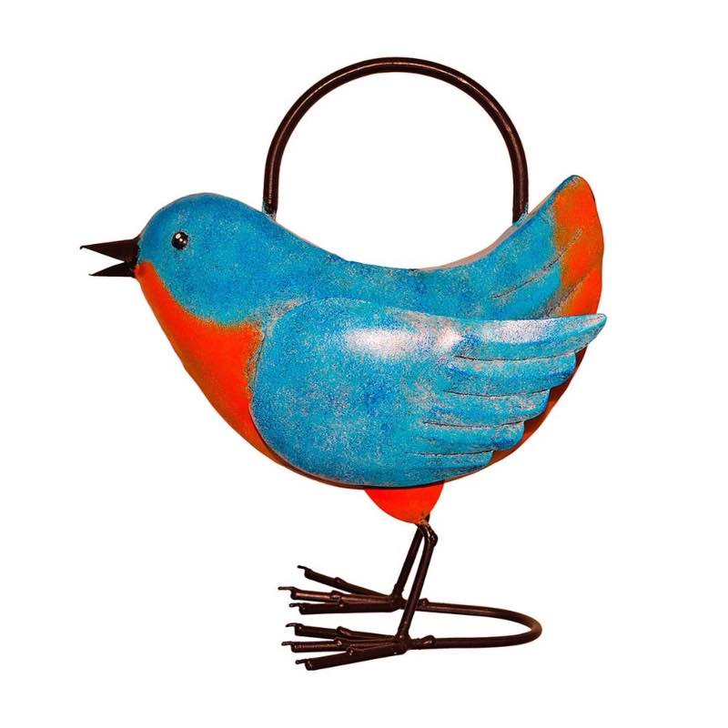 Happy Bluebird Metal Watering Can