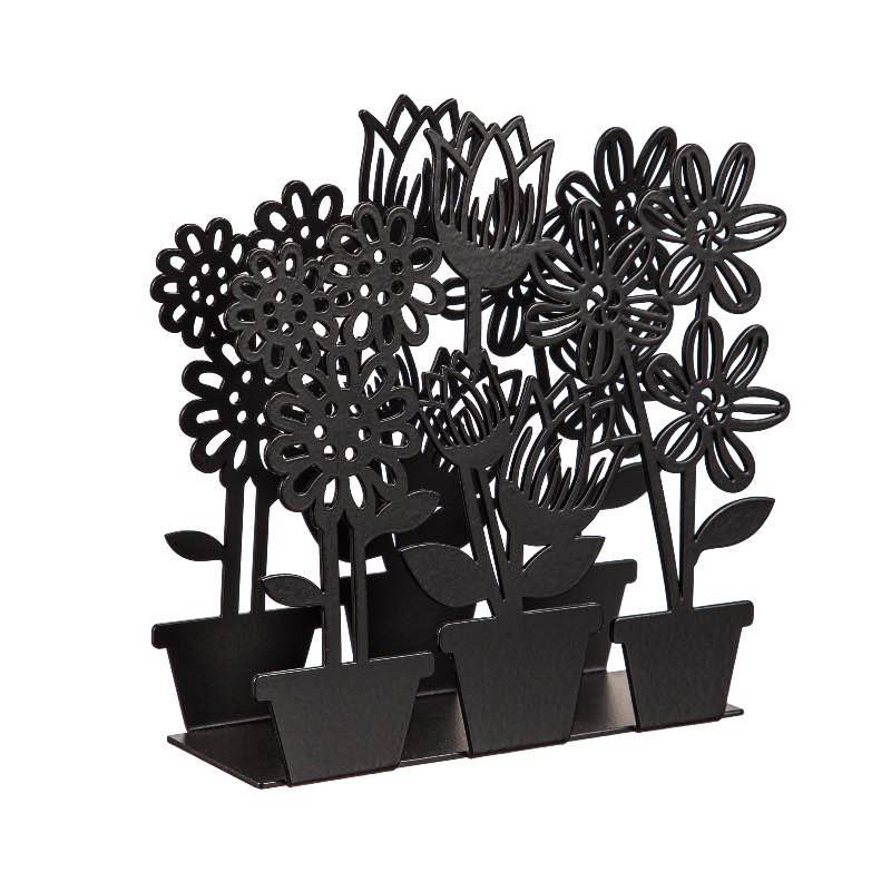 Metal Potted Flowers Napkin Holder