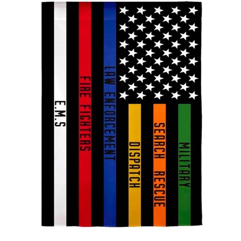 First Responders Thin Line Garden Suede Flag