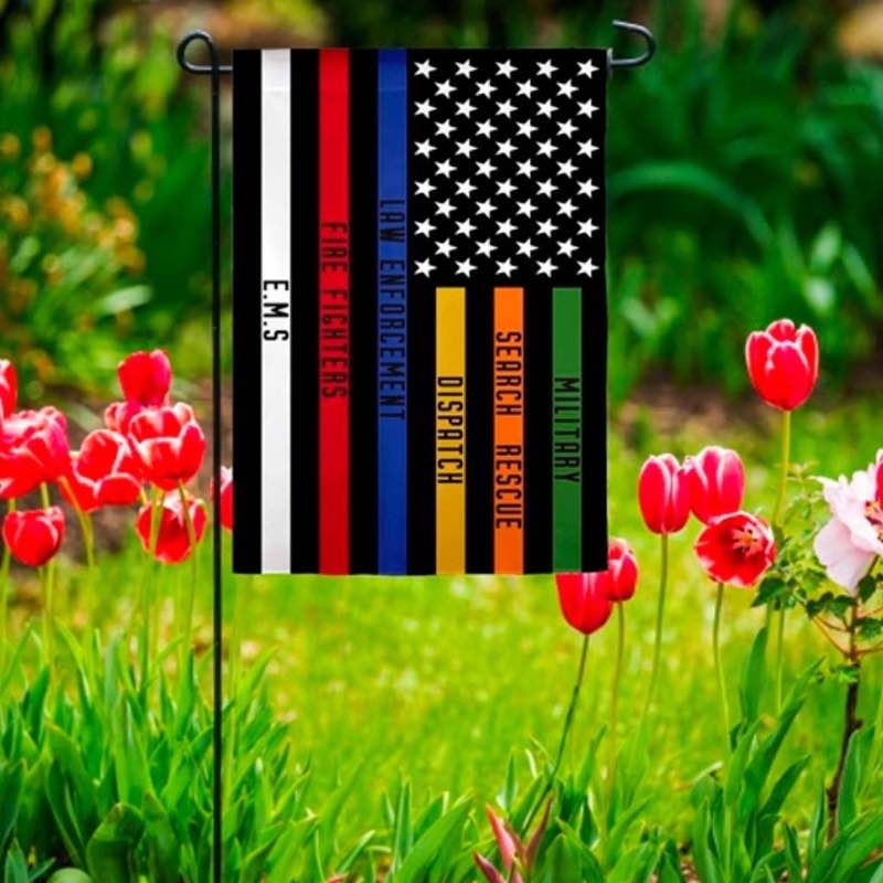 First Responders Thin Line Garden Suede Flag