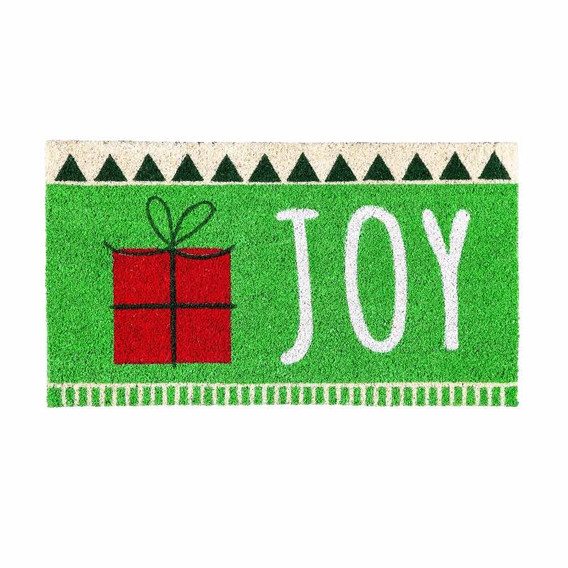 Holiday Joy Coir Doormat