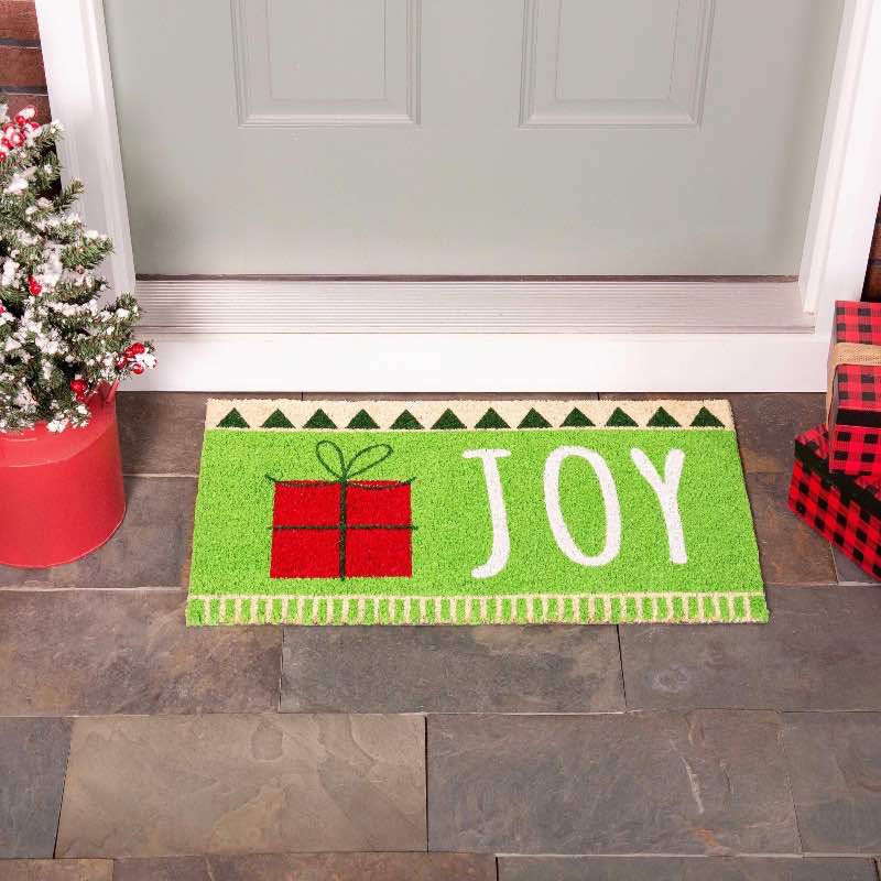 Holiday Joy Coir Doormat