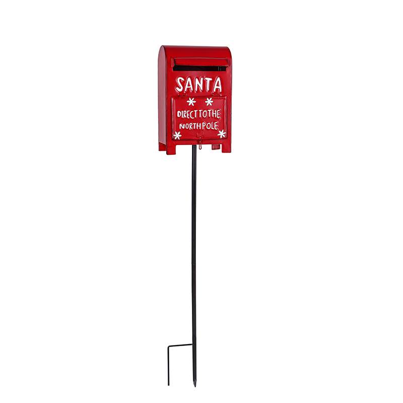 Metal Santa Mailbox Garden Stake