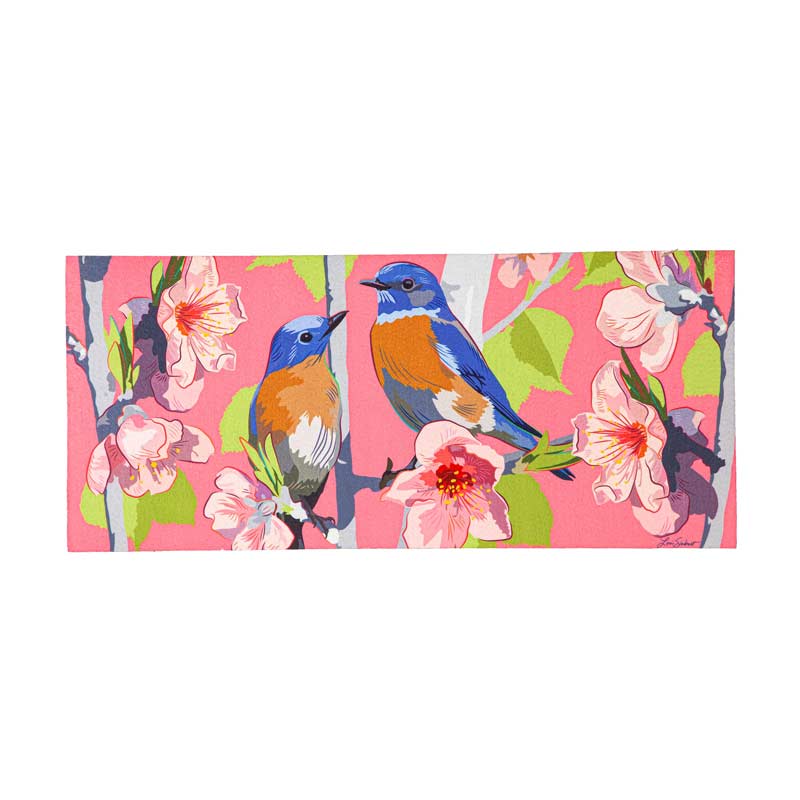 Bluebirds and Cherry Blossoms Sassafras Switch Doormat