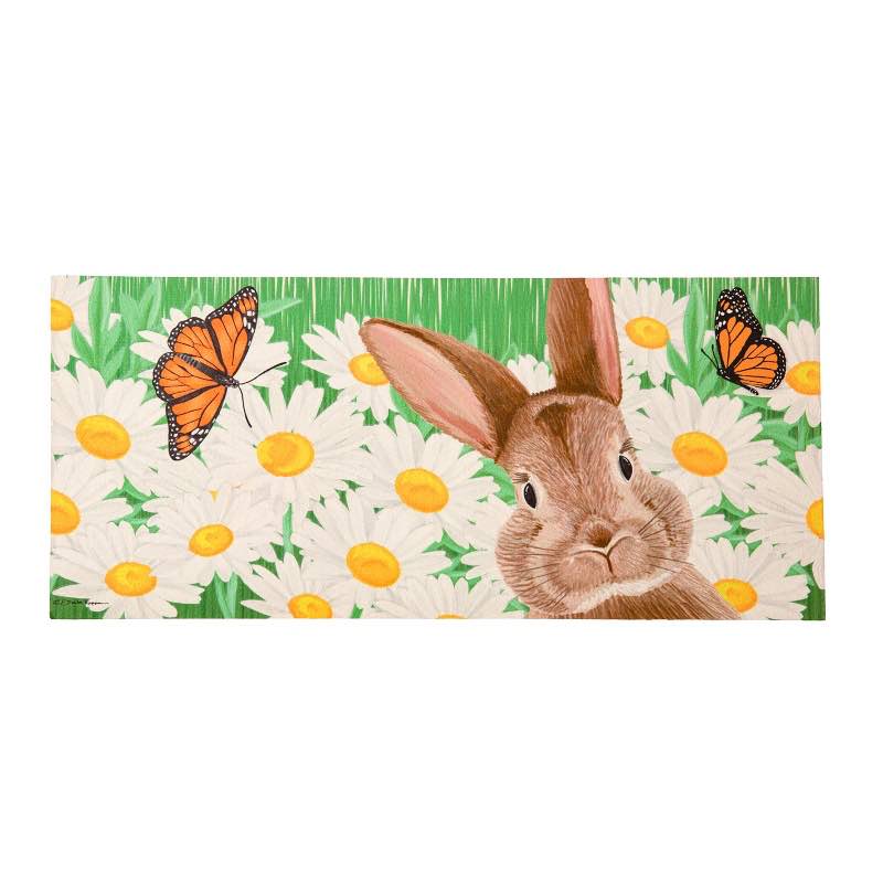 Bunny and Daisies Sassafras Switch Doormat