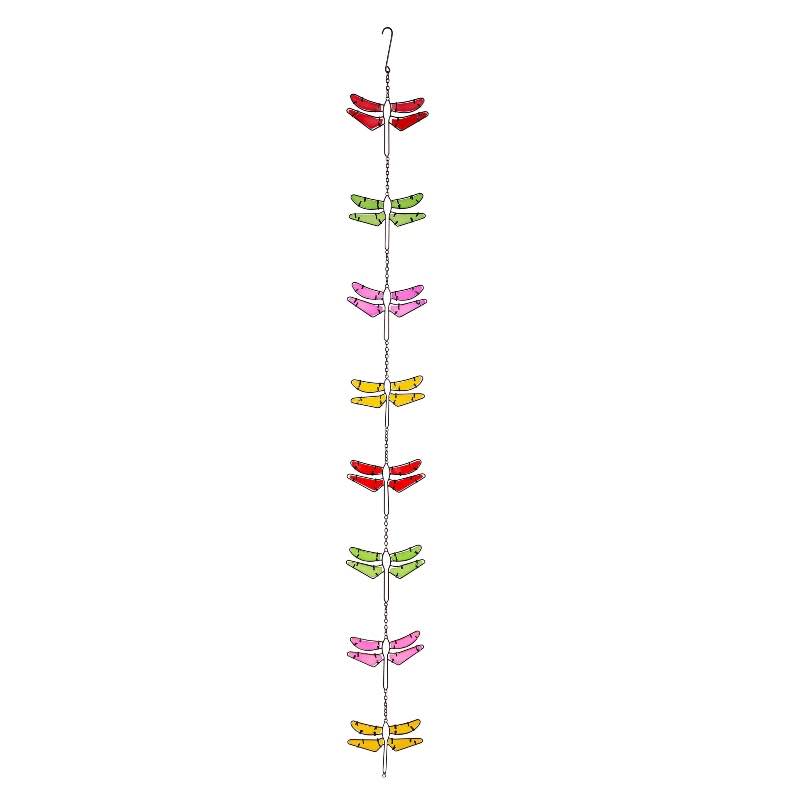 Stained Glass Colorful Dragonfly Rain Chain