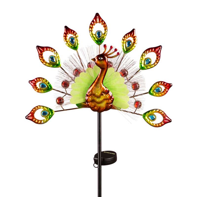 Fiber Optic Solar Peacock Garden Stake