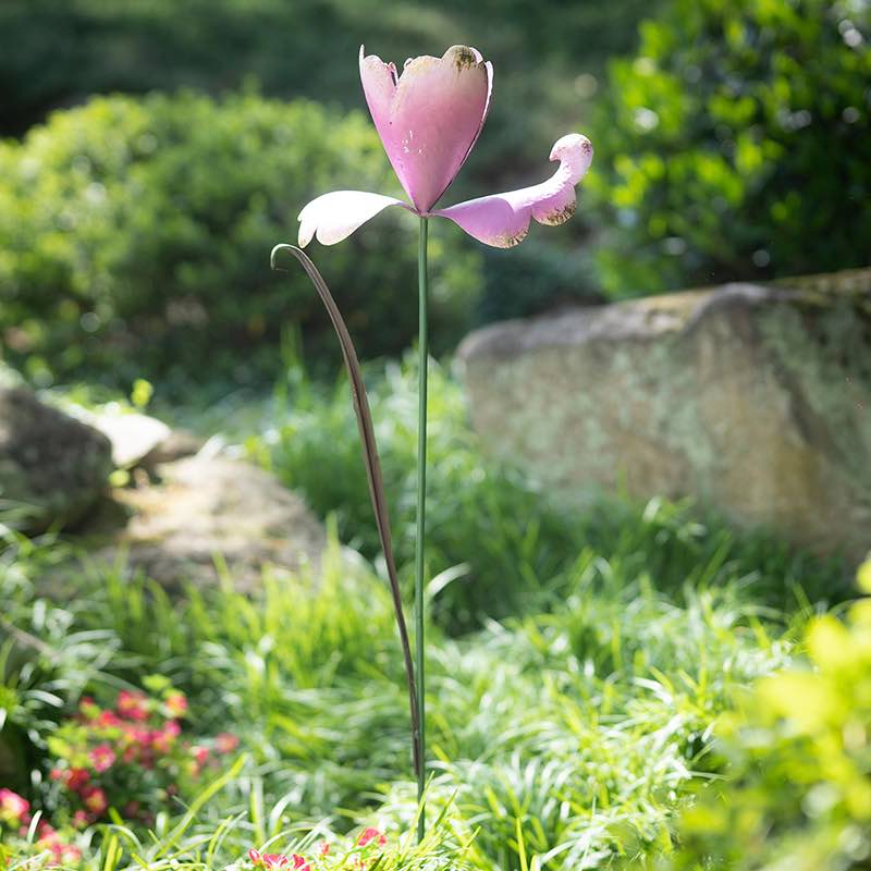 Metal Blooming Crocus Garden Stake