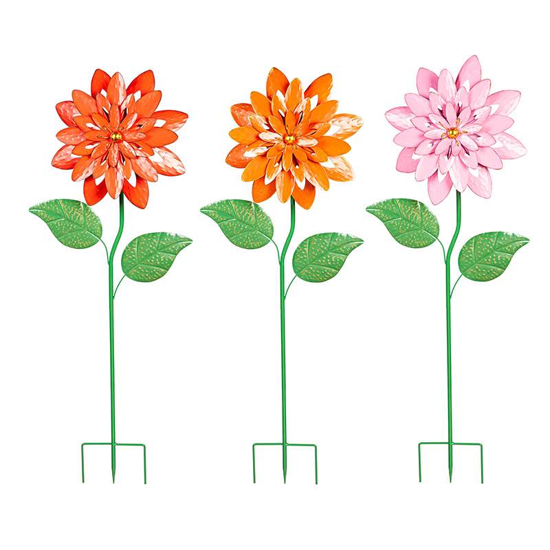 Metal Dahlia Garden Stakes, Set of 6