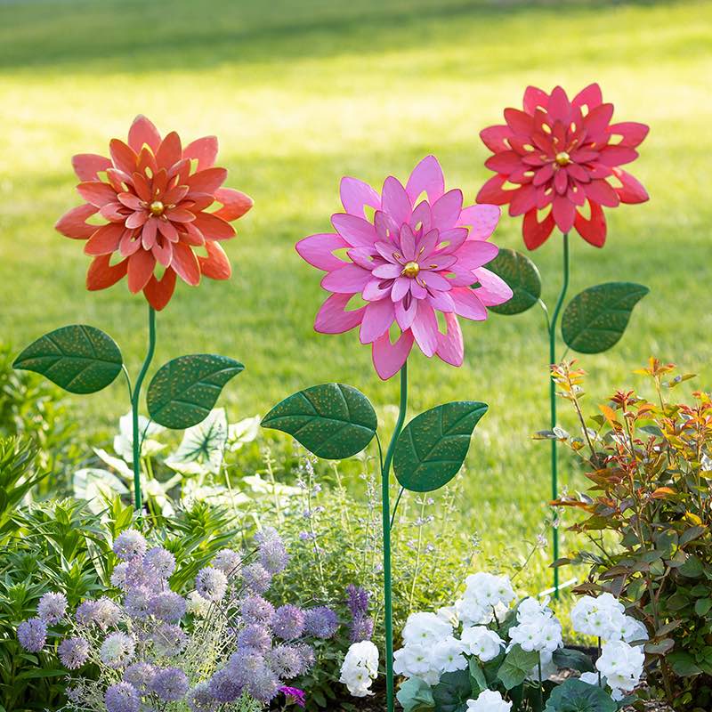 Metal Dahlia Garden Stakes, Set of 6