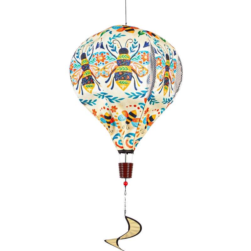 Bee Burlap Balloon Wind Twirler