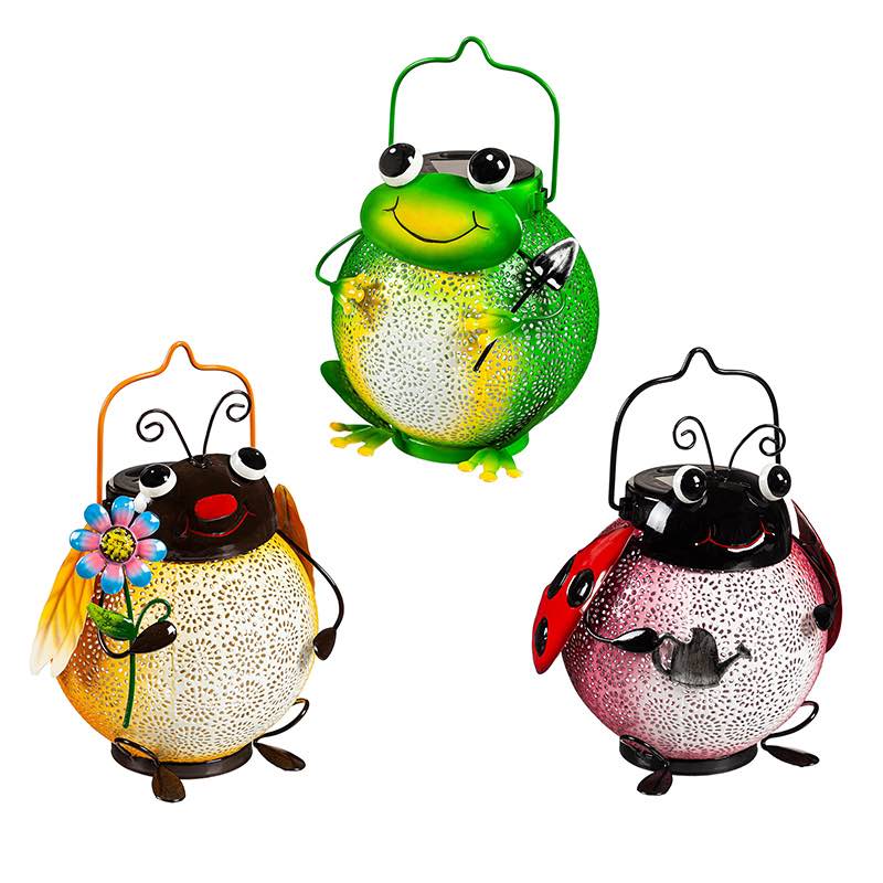 Solar-Lighted Critter Lantern, Set of 6