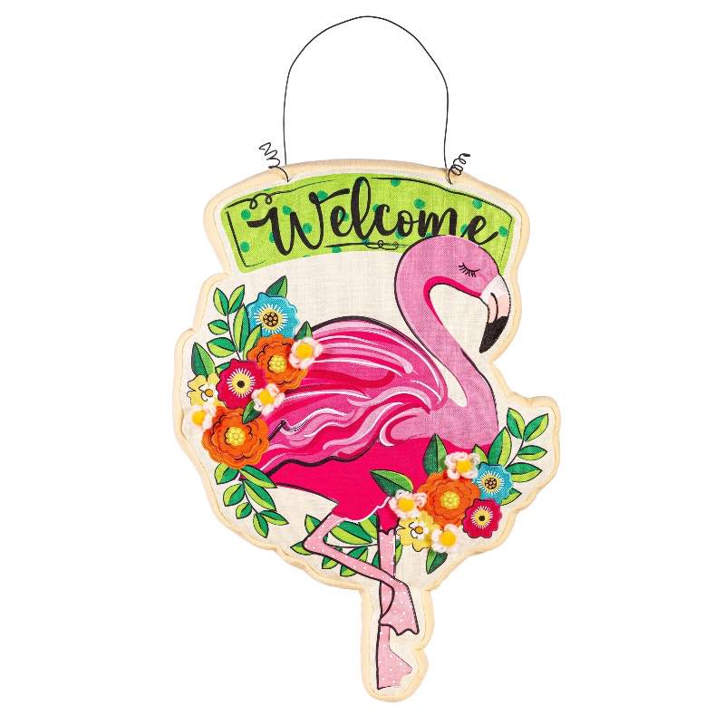 Floral Flamingo Estate Door Decor