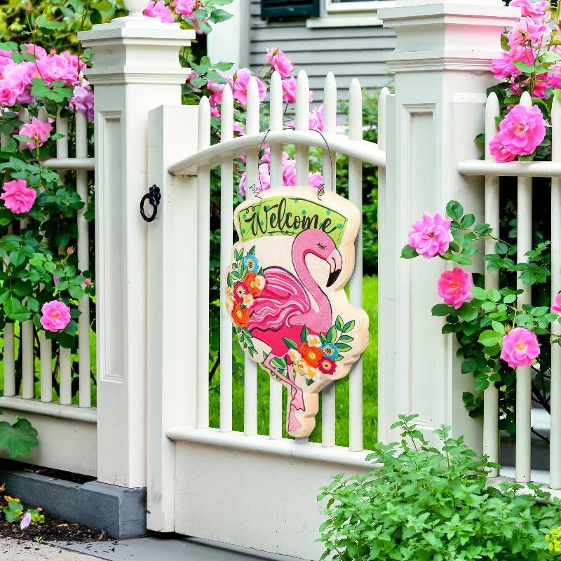 Floral Flamingo Estate Door Decor