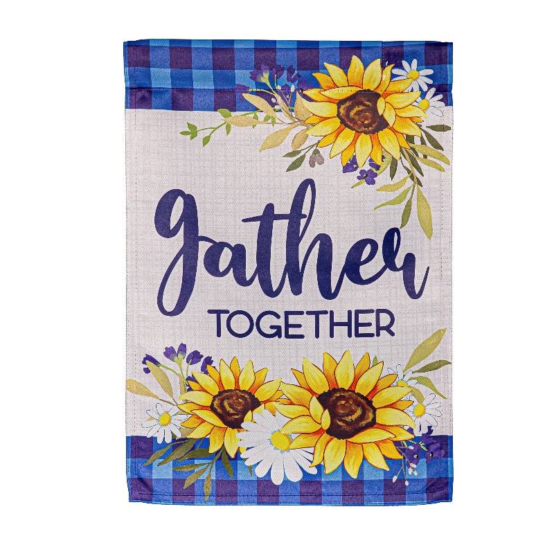 Gather Together Suede Sunflower Garden Flag