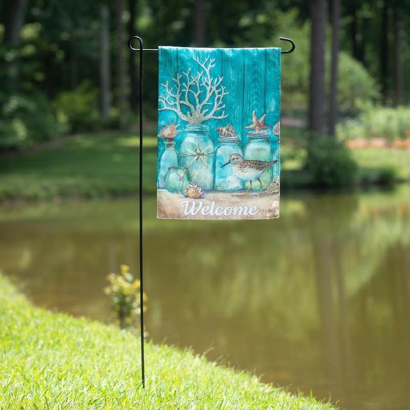 Beach Mason Jars Garden Flag