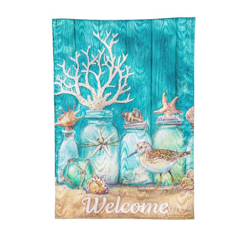 Beach Mason Jars Garden Flag