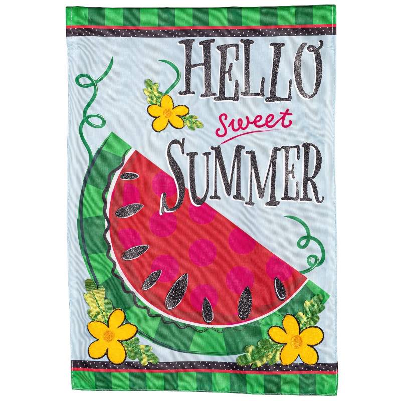 Hello Sweet Summer Applique Garden Flag