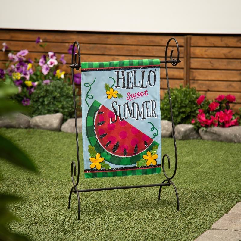 Hello Sweet Summer Applique Garden Flag