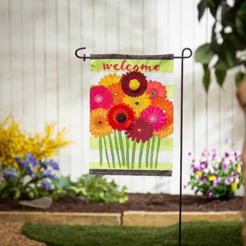 Daisy Bouquet Applique Garden Flag