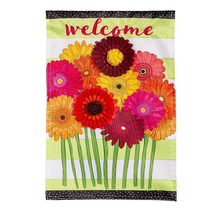 Daisy Bouquet Applique Garden Flag