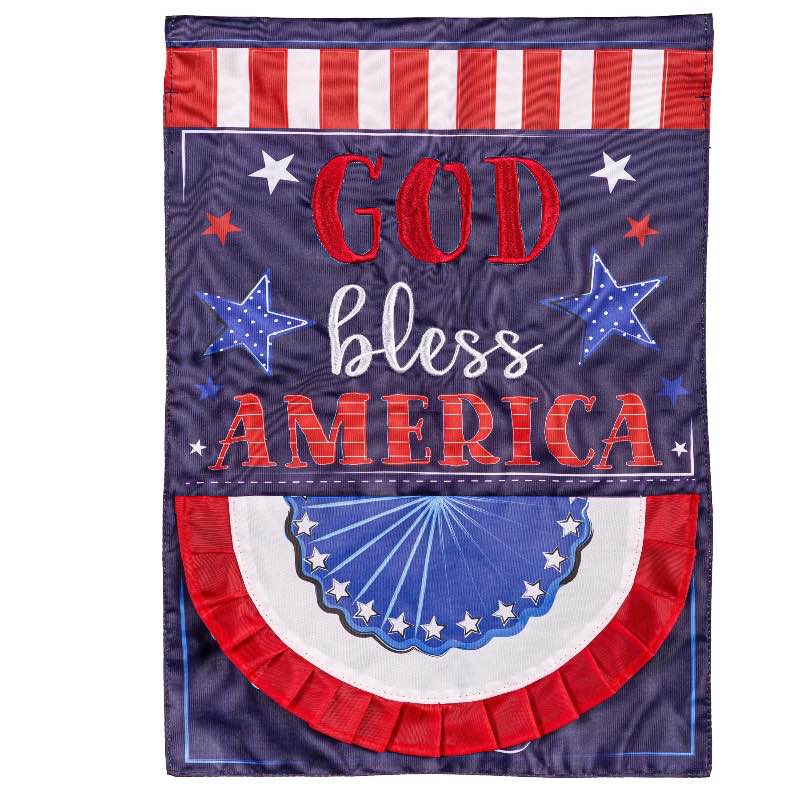 God Bless America Applique Garden Flag