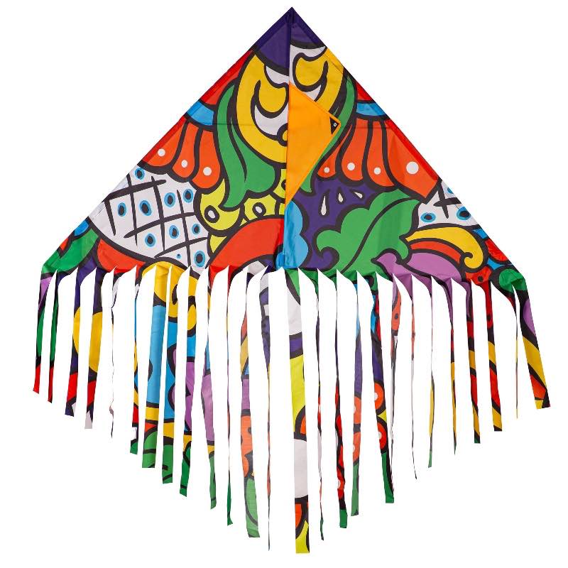 Colorful Floral Kite with Reel